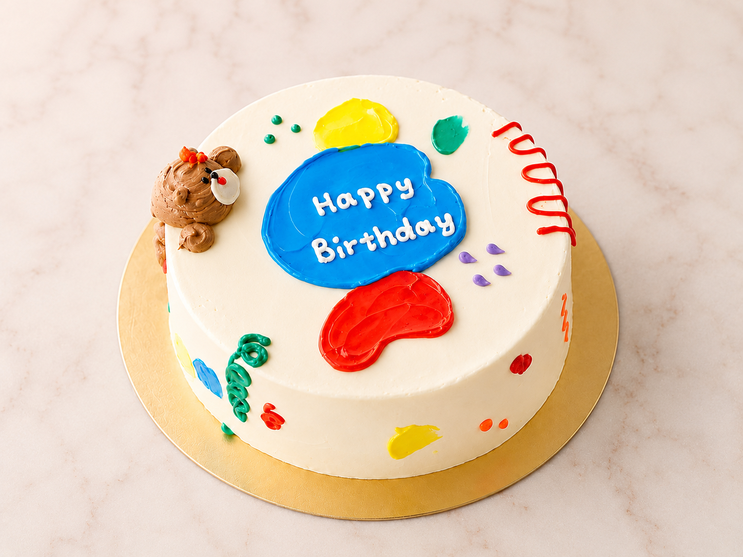 立体くまのカラフルセンイルケーキ　FOR YOU
